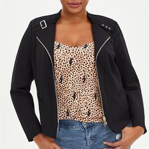 NWOT Torrid Black Ponte Moto Jacket